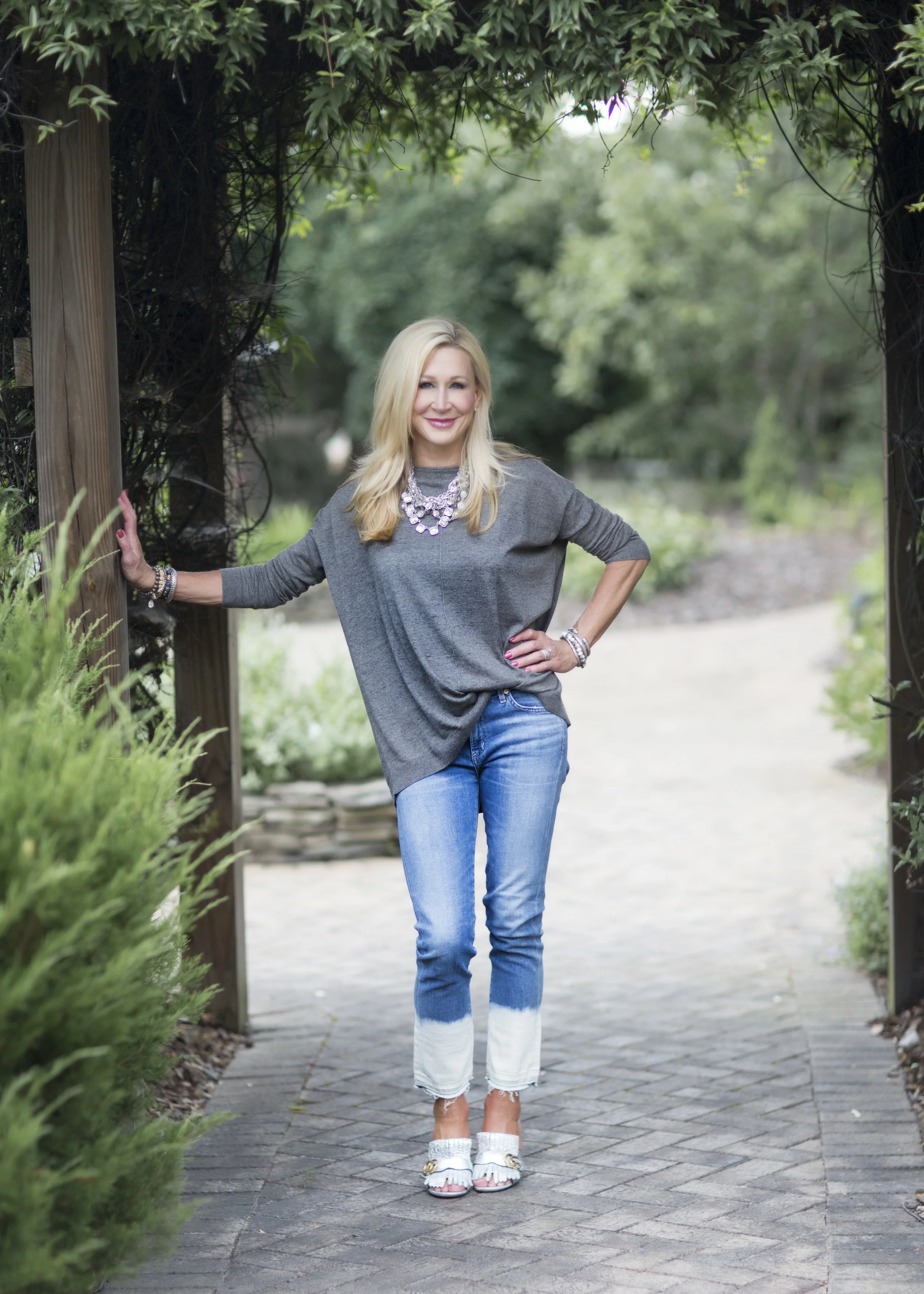 Cabi Tee with Gucci shoes