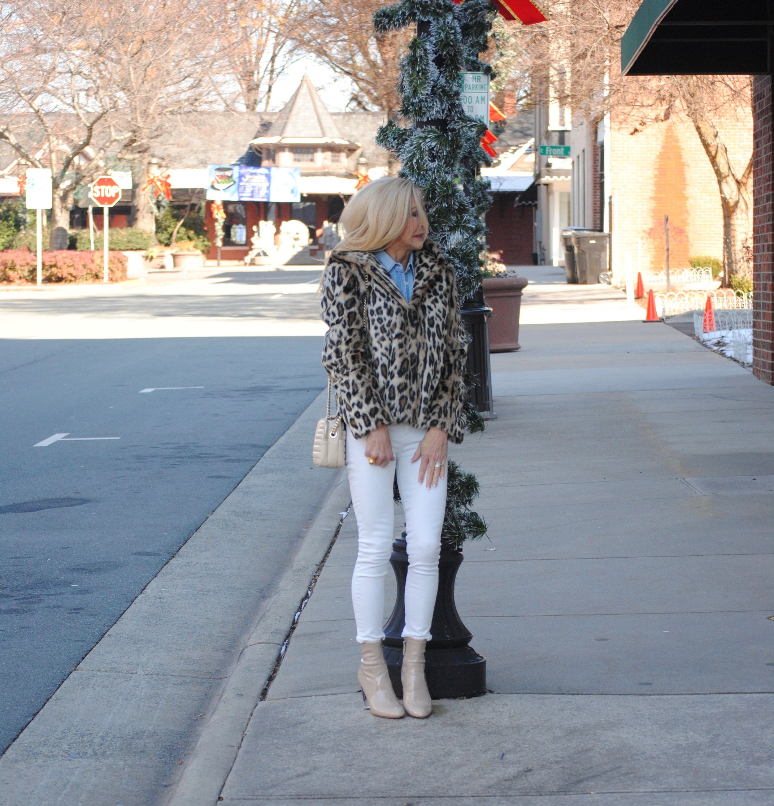 Denim Shirt with Leopard Jacket