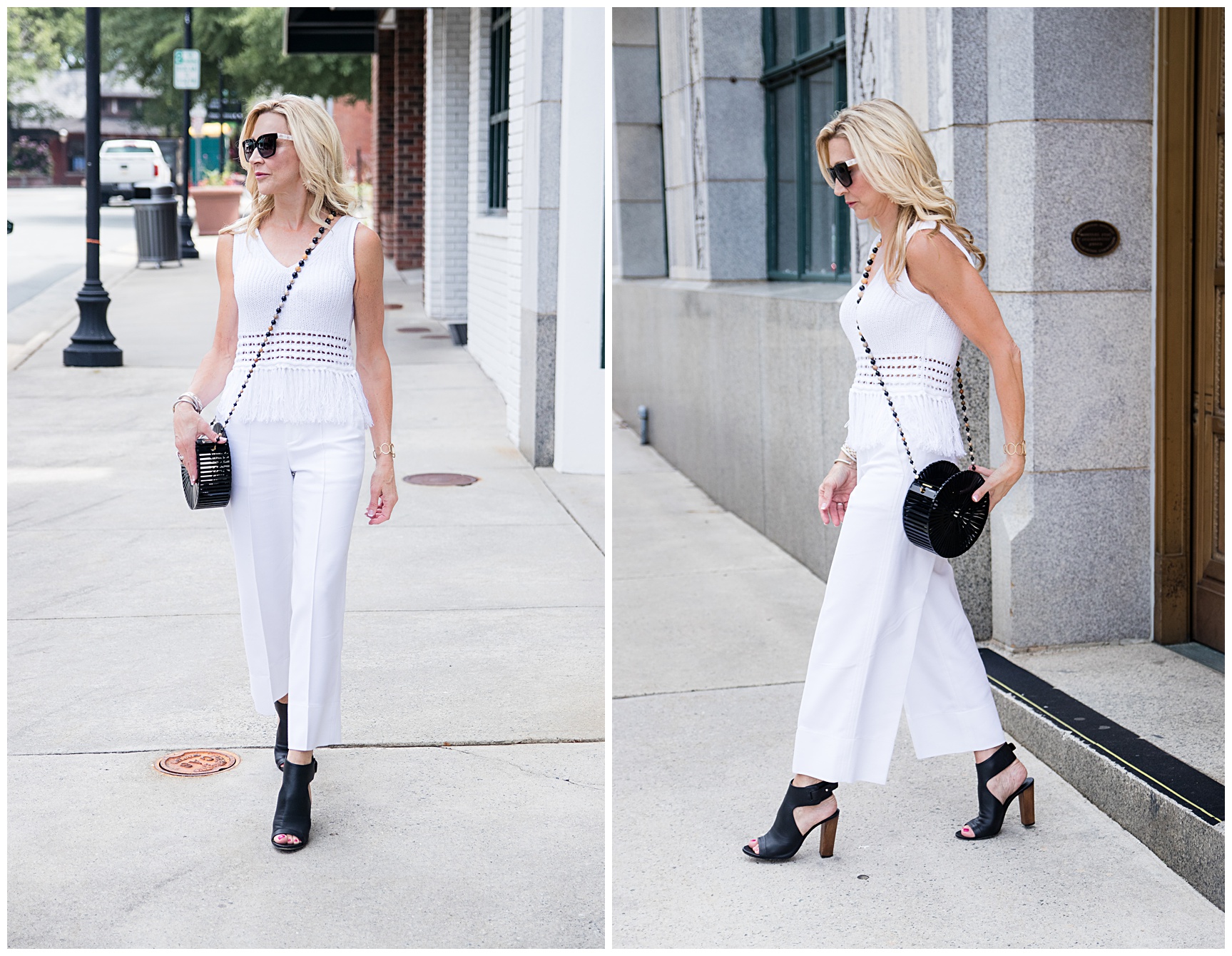 All White With Black Accessories - Daily Outfit — Crazy Blonde Life