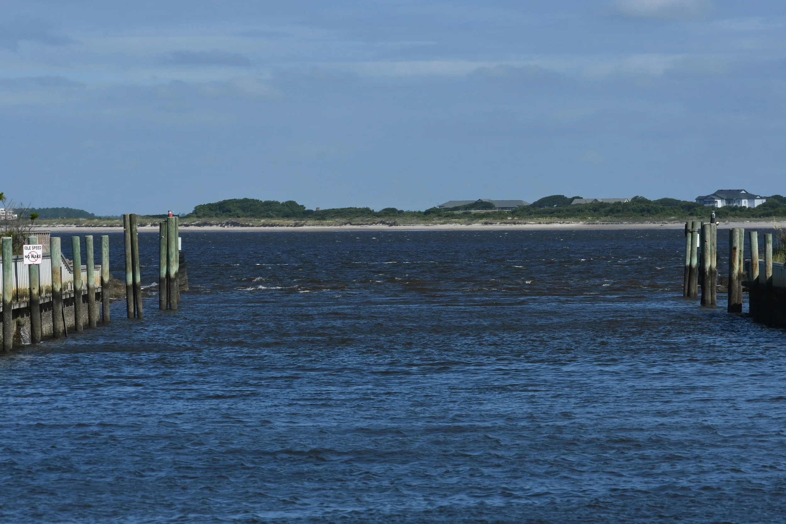  Leaving the harbor at Bald Head Island 