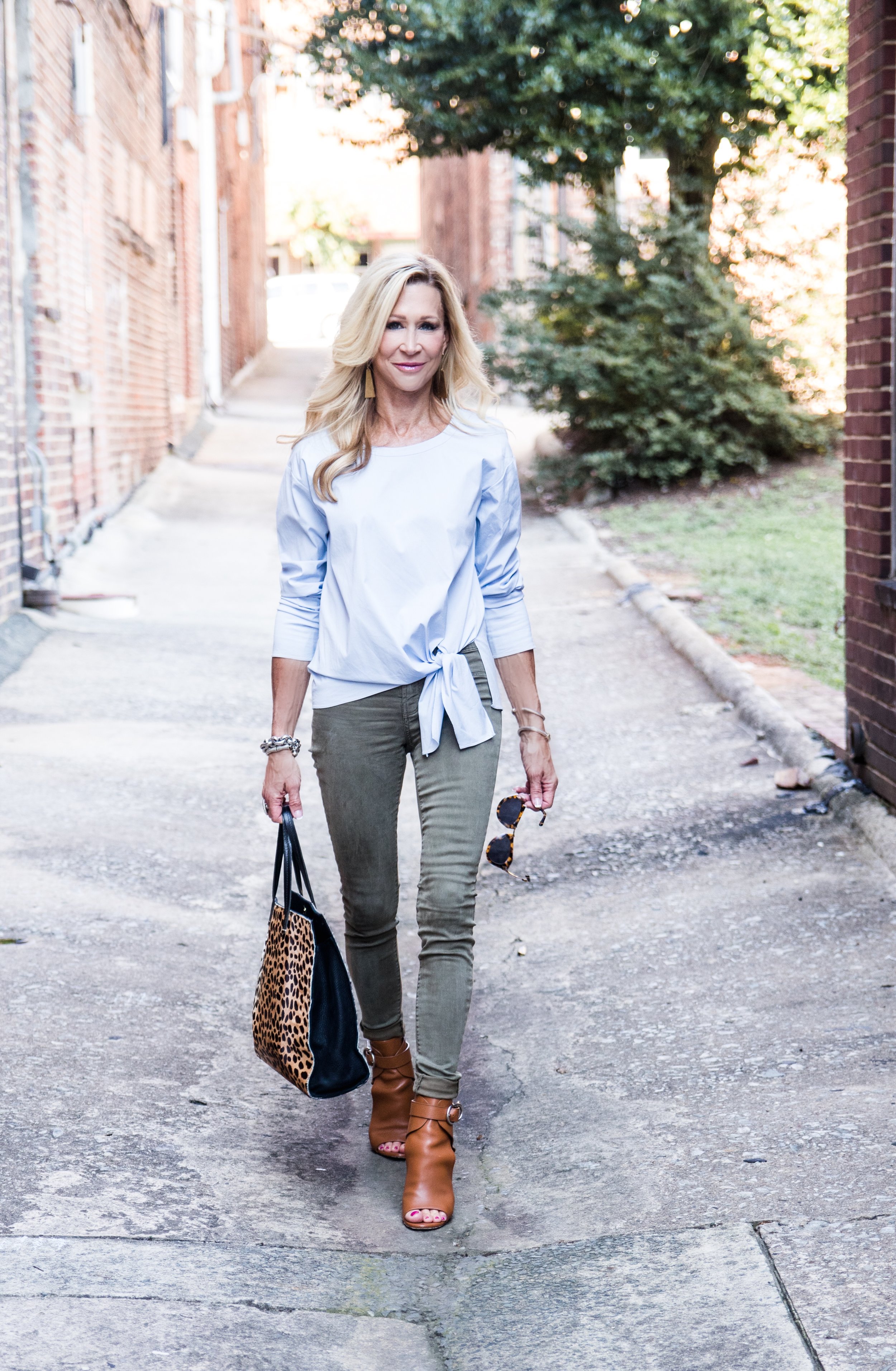 Daily Outfit - Olive Green & Light Blue for Fall — Crazy Blonde Life