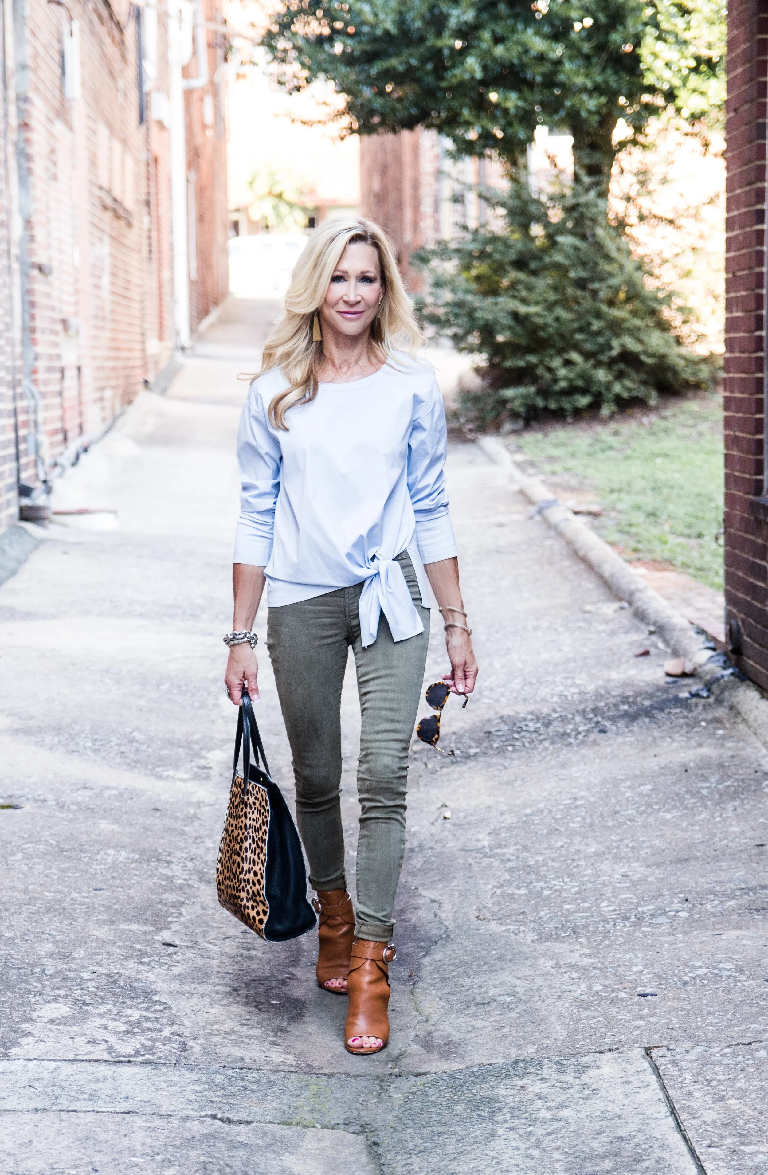 Daily Outfit - Olive Green u0026 Light Blue for Fall — Crazy Blonde Life