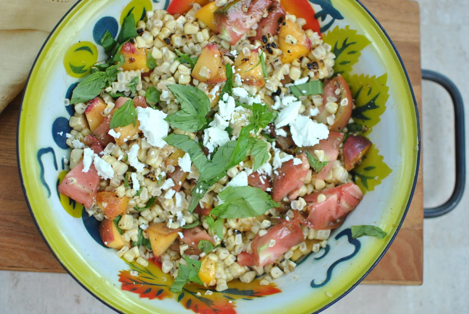 Grilled Corn & Peach Salad