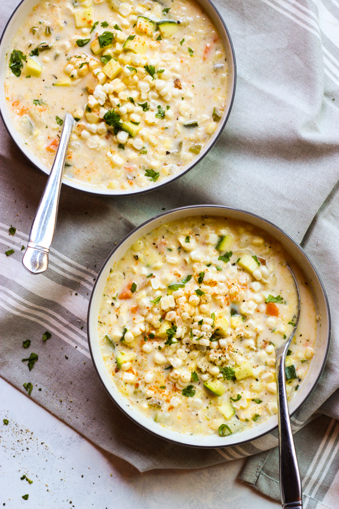 Fresh Corn and Zucchini Chowder