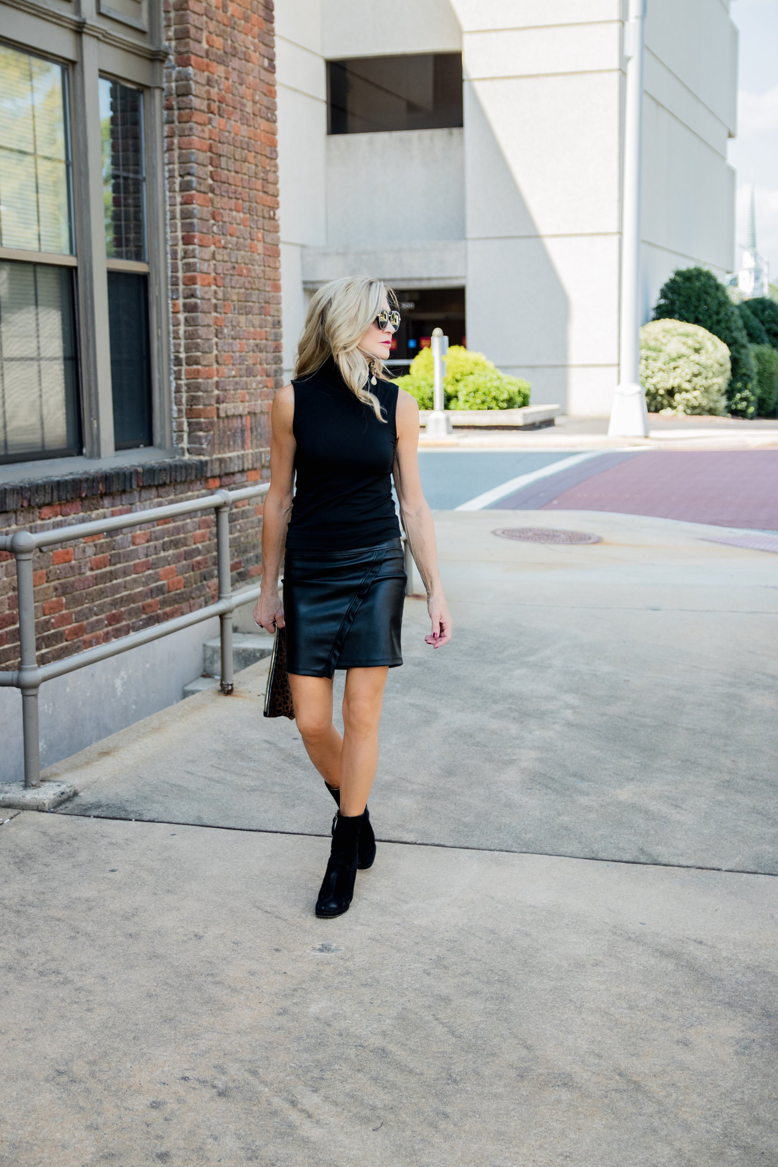 Best Leather Look Skirt - Daily Outfit — Crazy Blonde Life