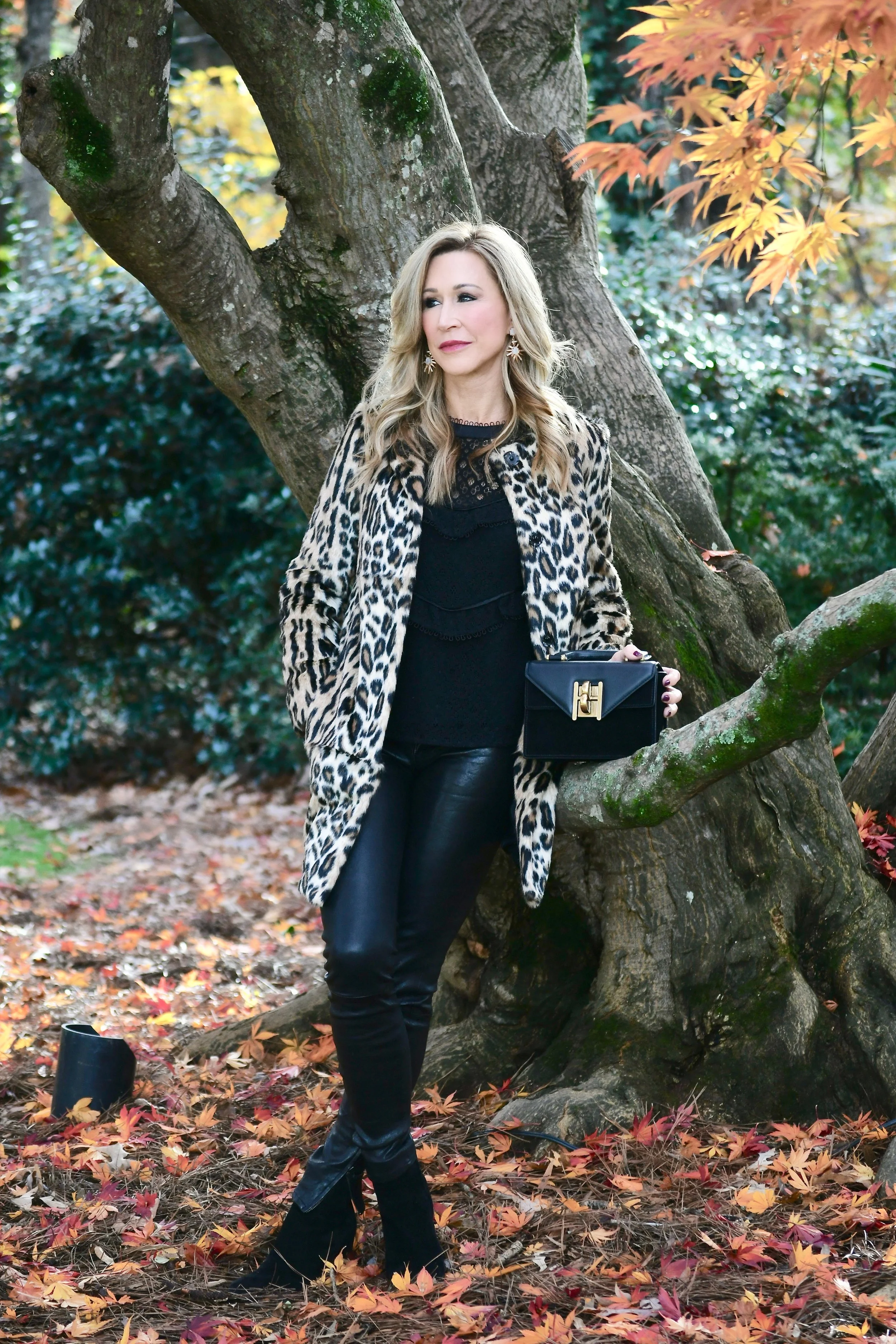 Leopard Coat & Leather Pants