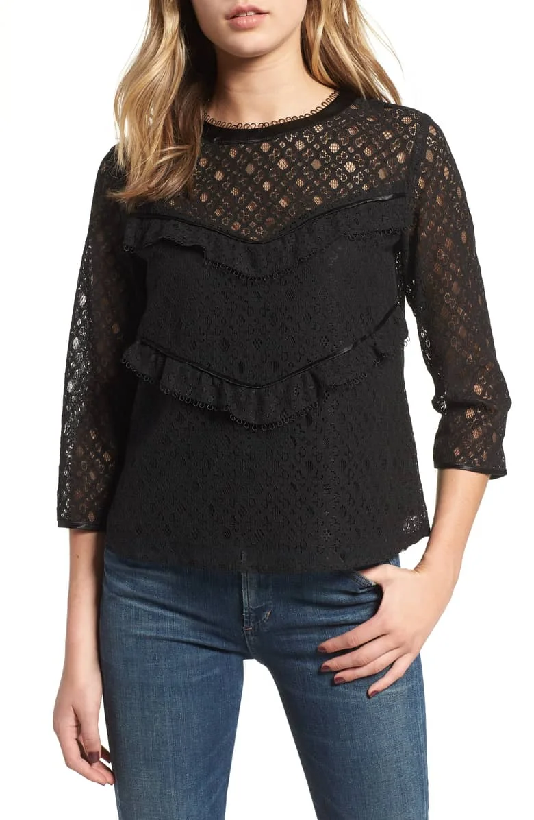 Heartloom Black Lace Top
