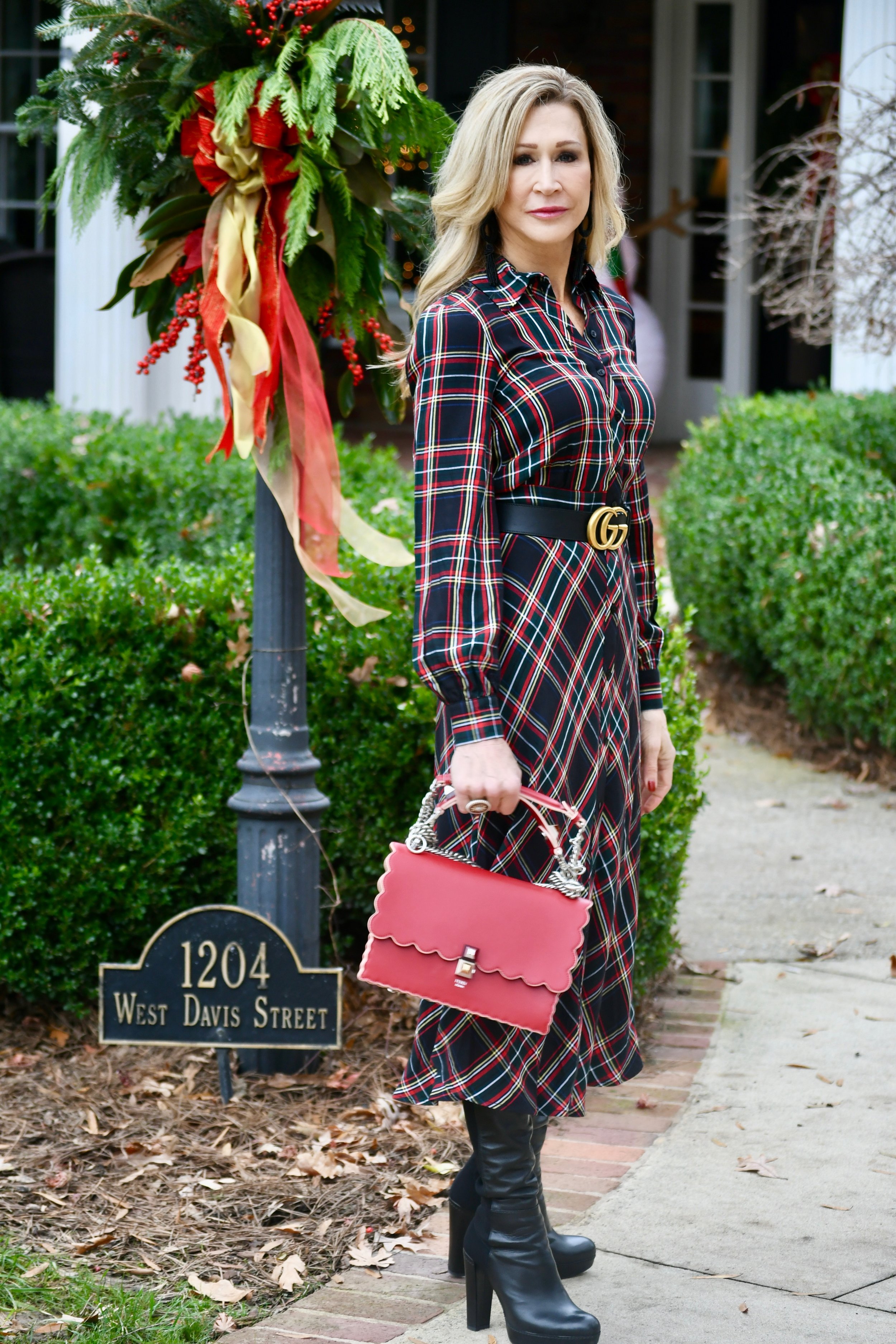 h and m tartan dress