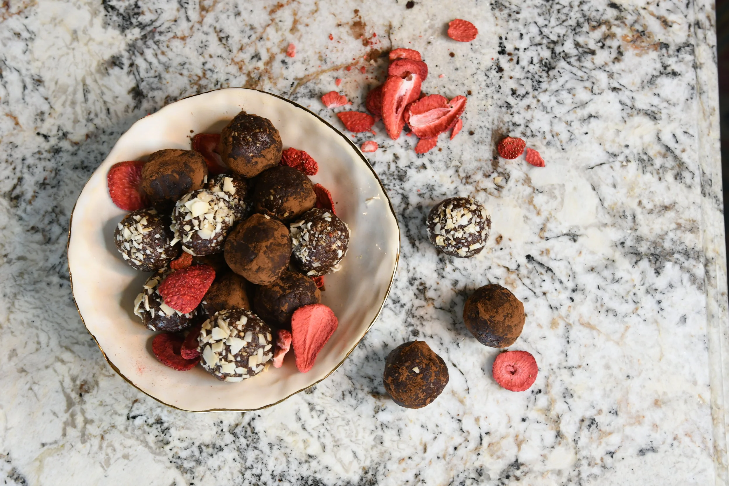 Raspberry Cocoa Energy Balls - Crazy Blonde Life