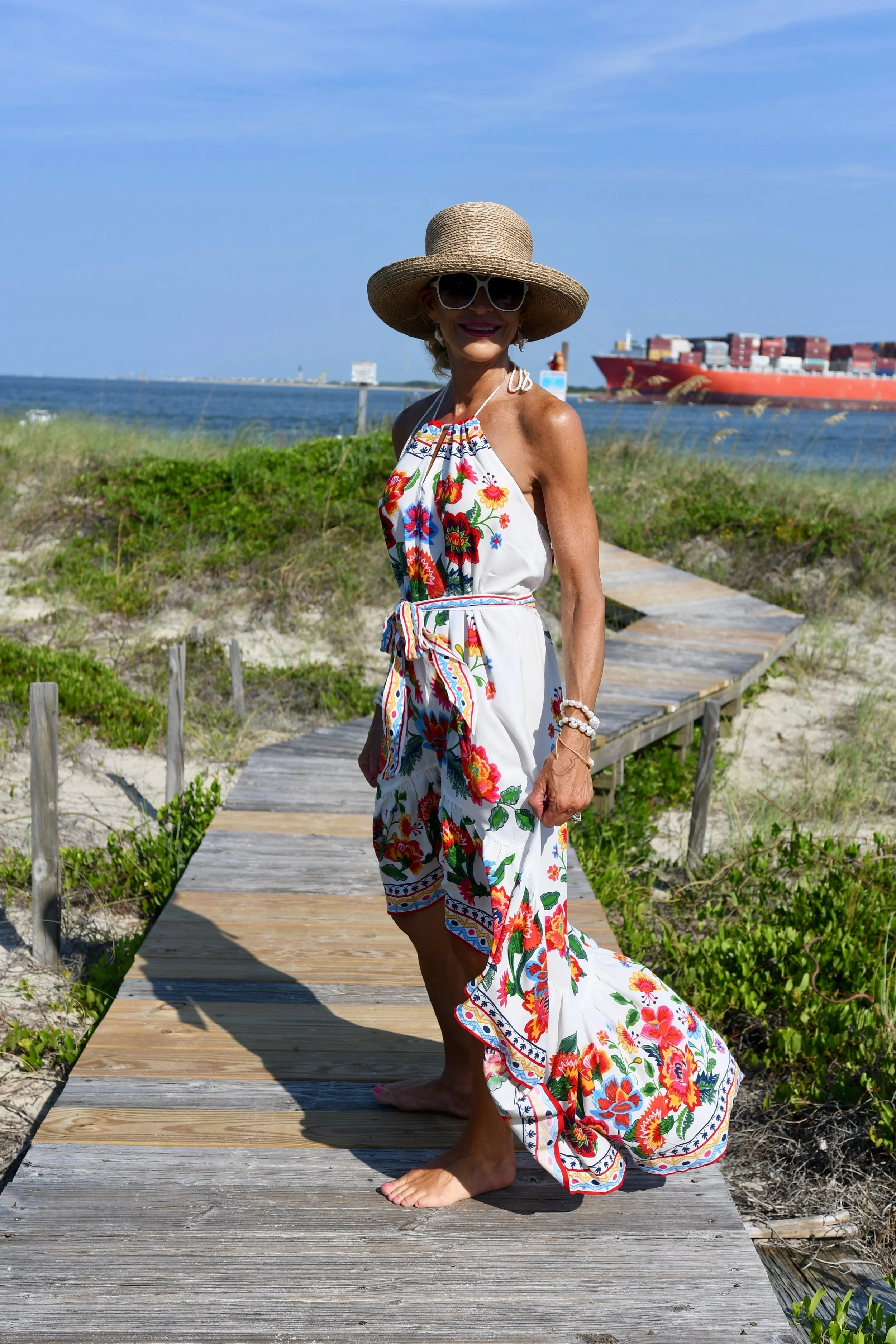 perfect dress for beach the perfect 'twirl on the beach' dress  @lspace *dress + sandals are  linked in my bio and stories*