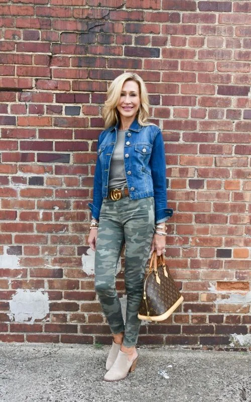 Outfits Denim Jacket Camo Pants Denim Shirt Blue Camo Pants Outfit