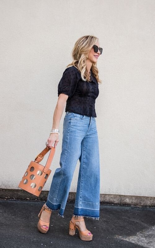 Wearing High Waisted Flare Denim With a Cropped Top — Crazy Blonde