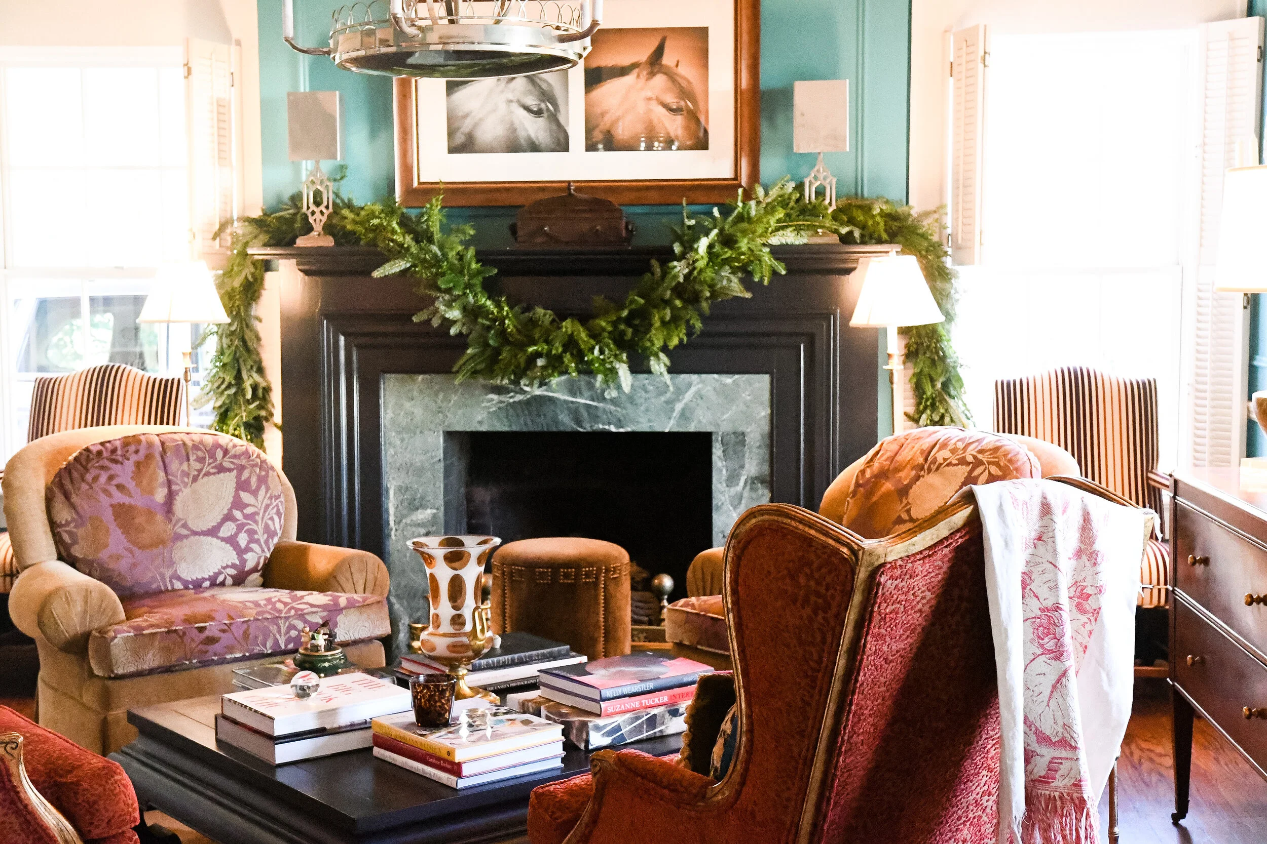 The Parlor Mangle Decorated for Christmas - Crazy Blonde Life