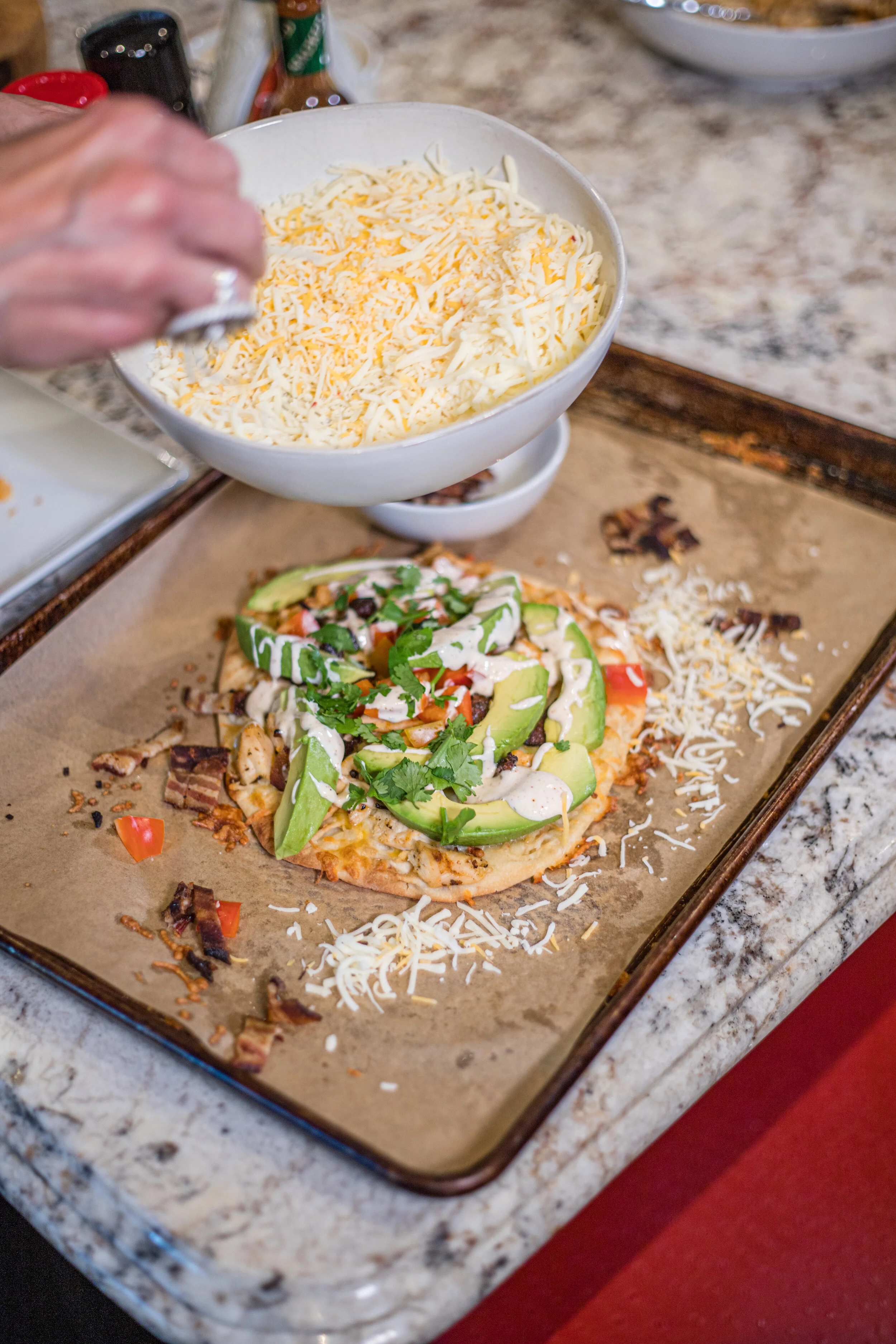 Chicken Avocado Flatbread with Chipotle Ranch - Crazy Blonde Life