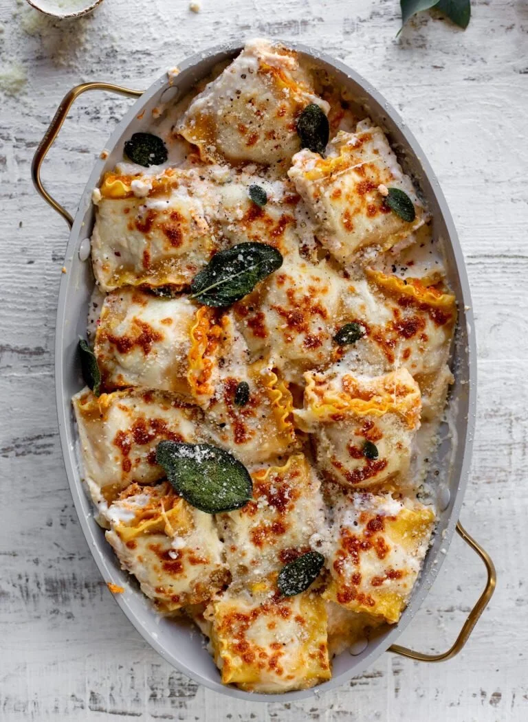 Pumpkin Lasagna Cheese Rollups with Crispy Sage via What Sweet Eats - Crazy Blonde Life