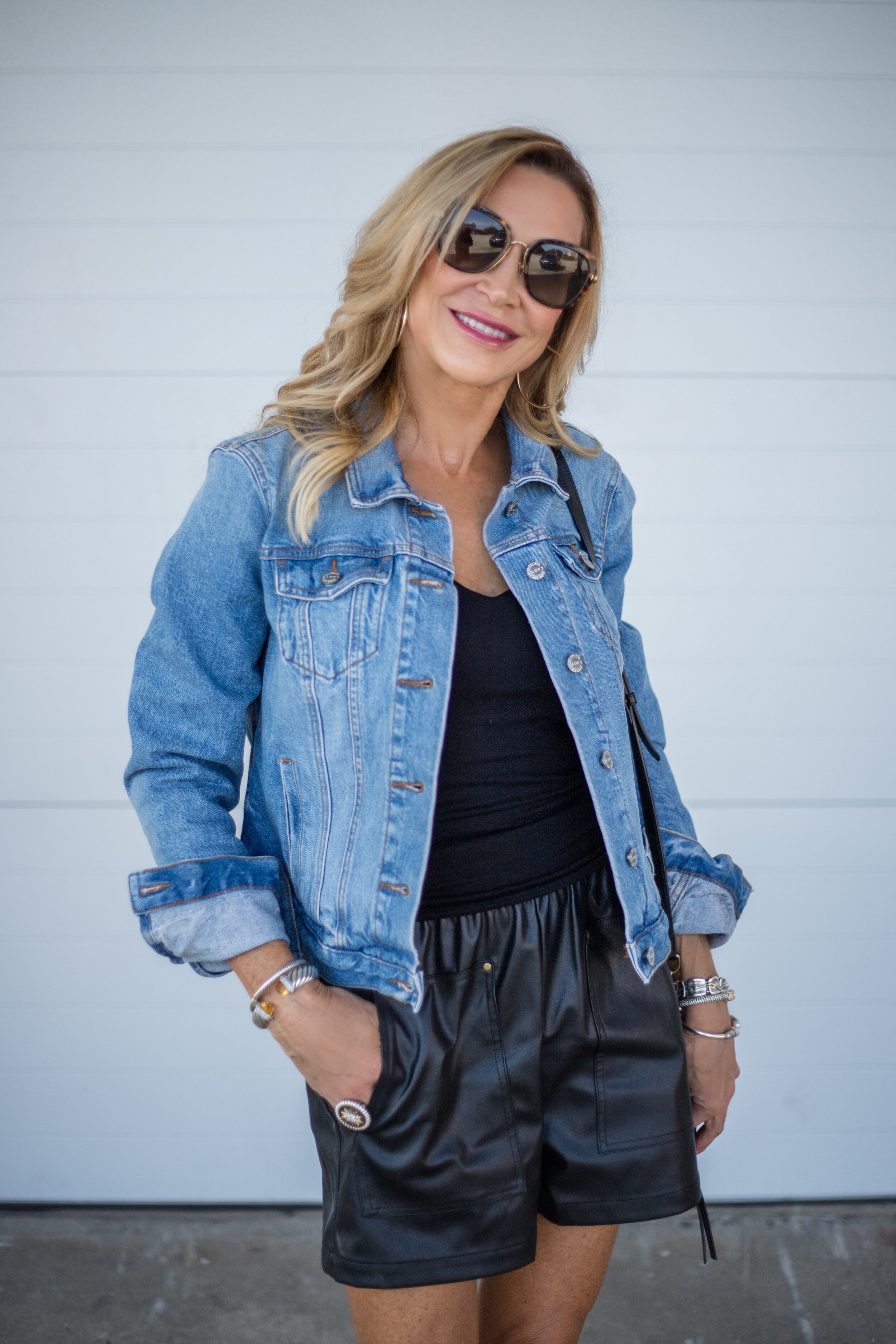 Styling Faux Leather Shorts 4 Ways — Crazy Blonde Life