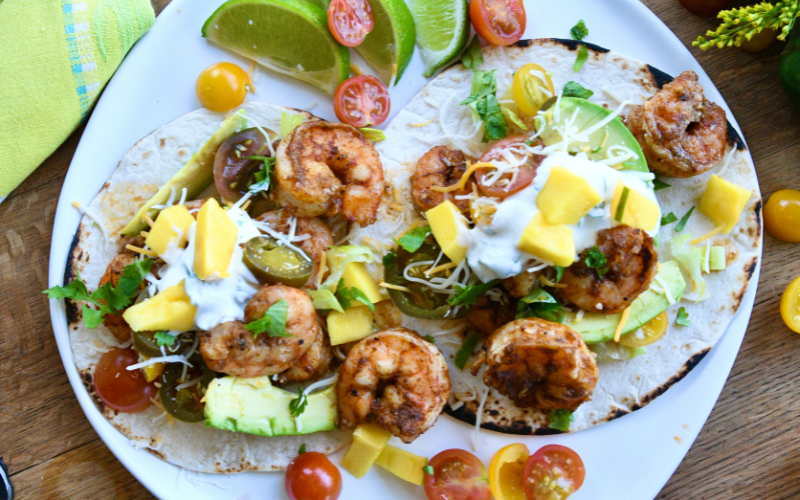 One Pan Oven Roasted Shrimp Tacos 