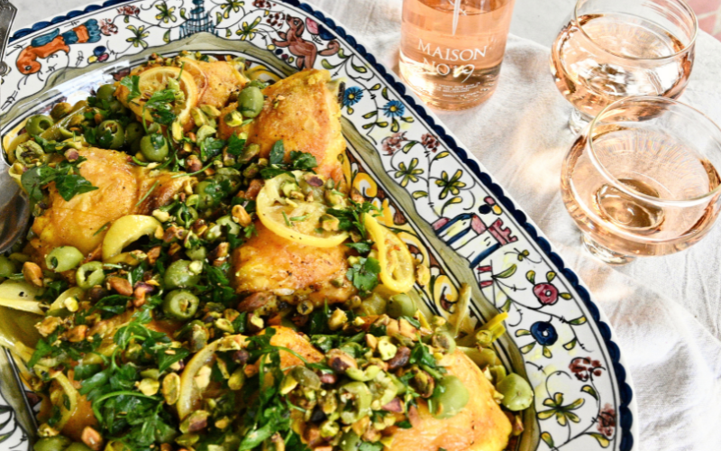 Roast Chicken with Herbs and Green Olives
