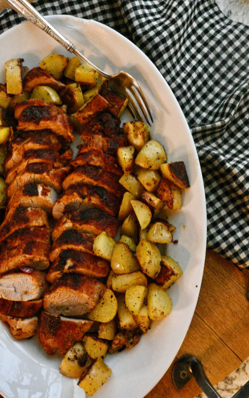 Easy Roasted Pork Tenderloin Recipe - A Winter Dinner for a Snowy Night