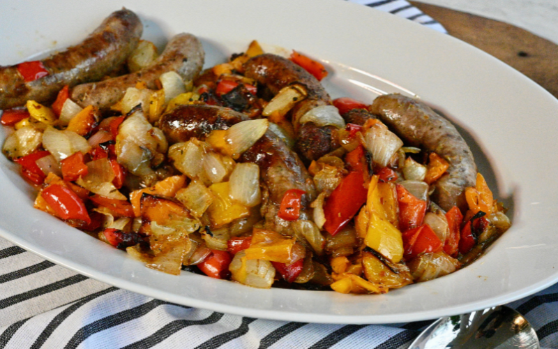 Roasted Sausage &amp; Peppers with Balsamic Drizzle