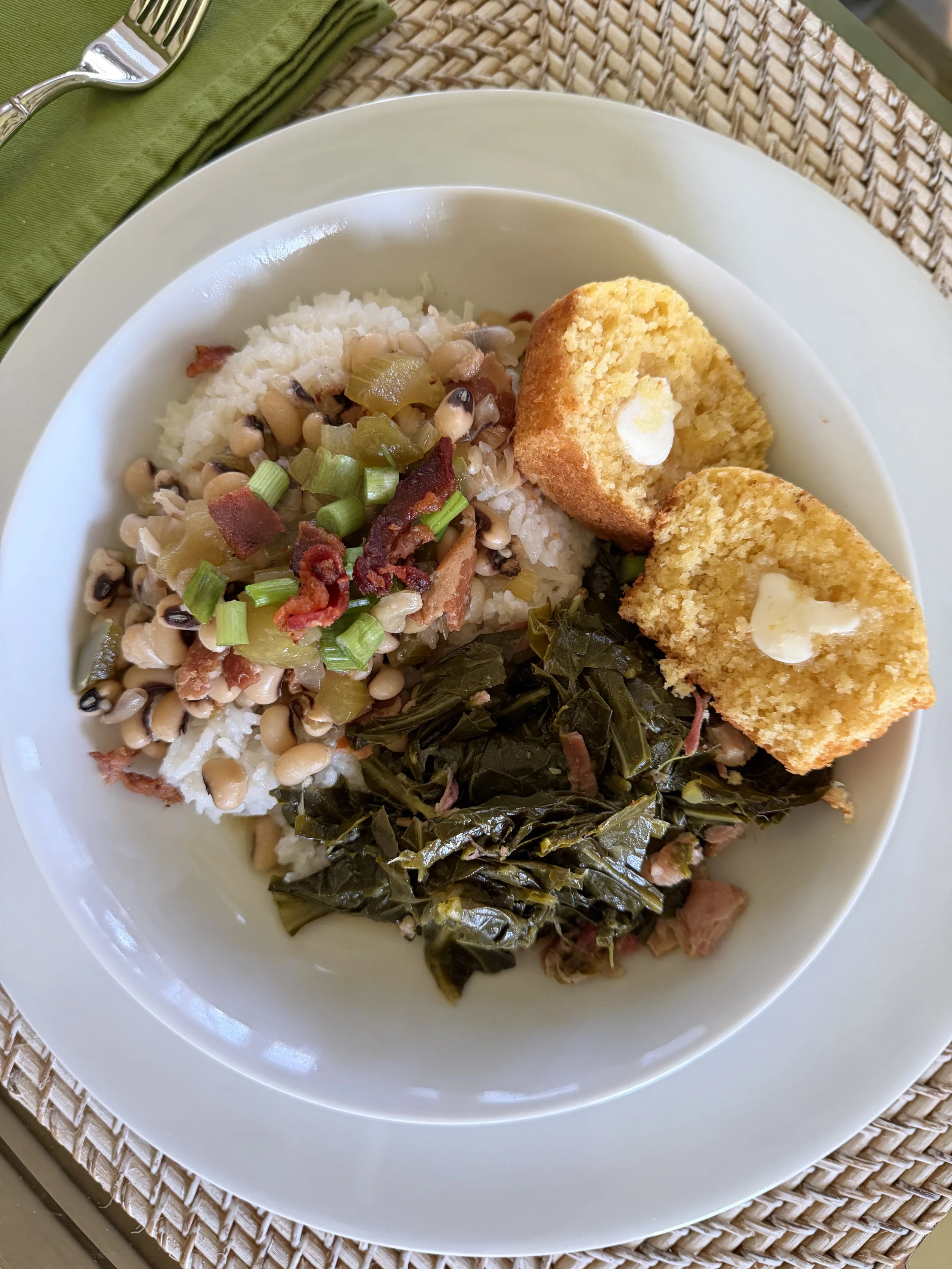  Hoppin John with Collards & Cornbread 