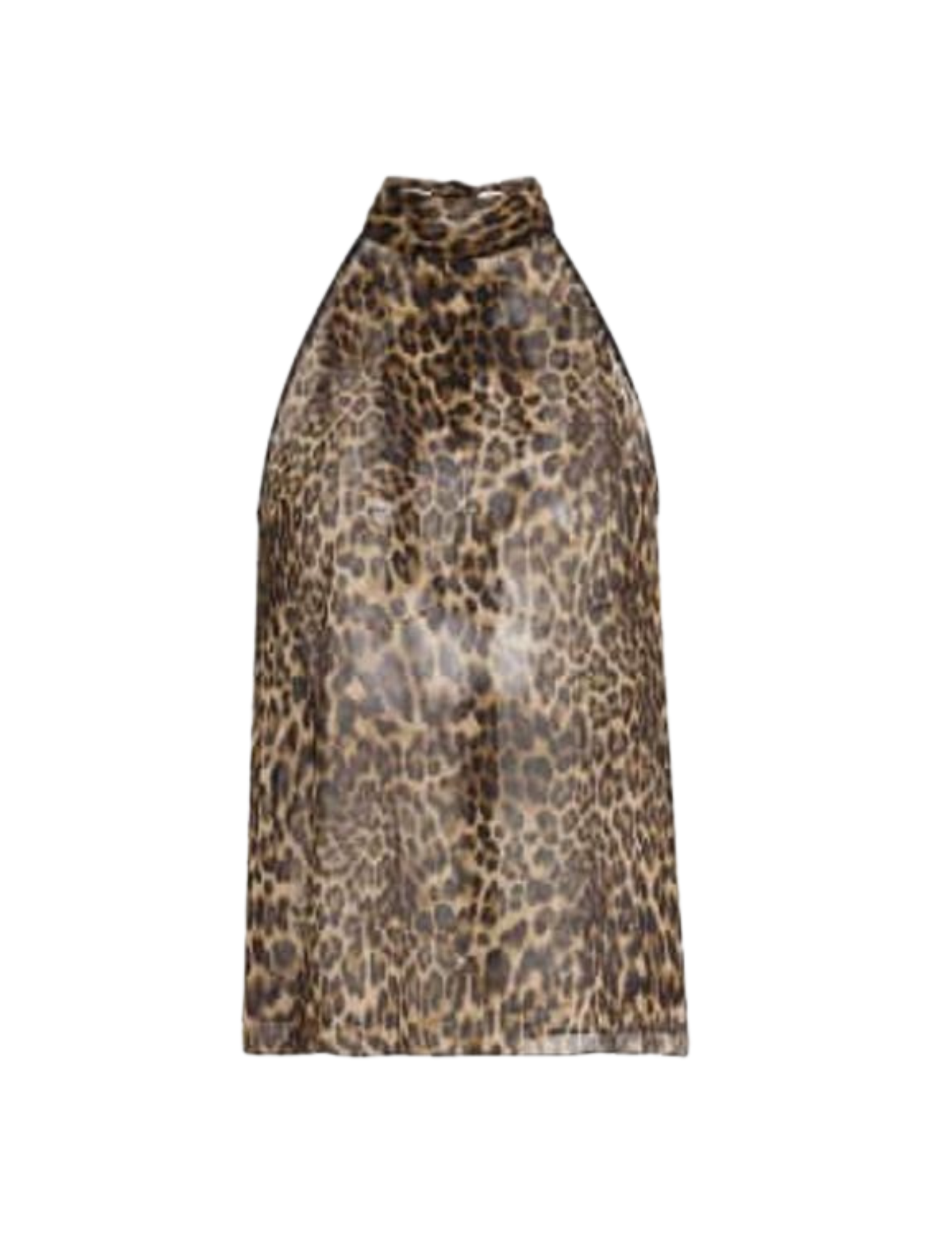 Leopard print high-waisted skirt.