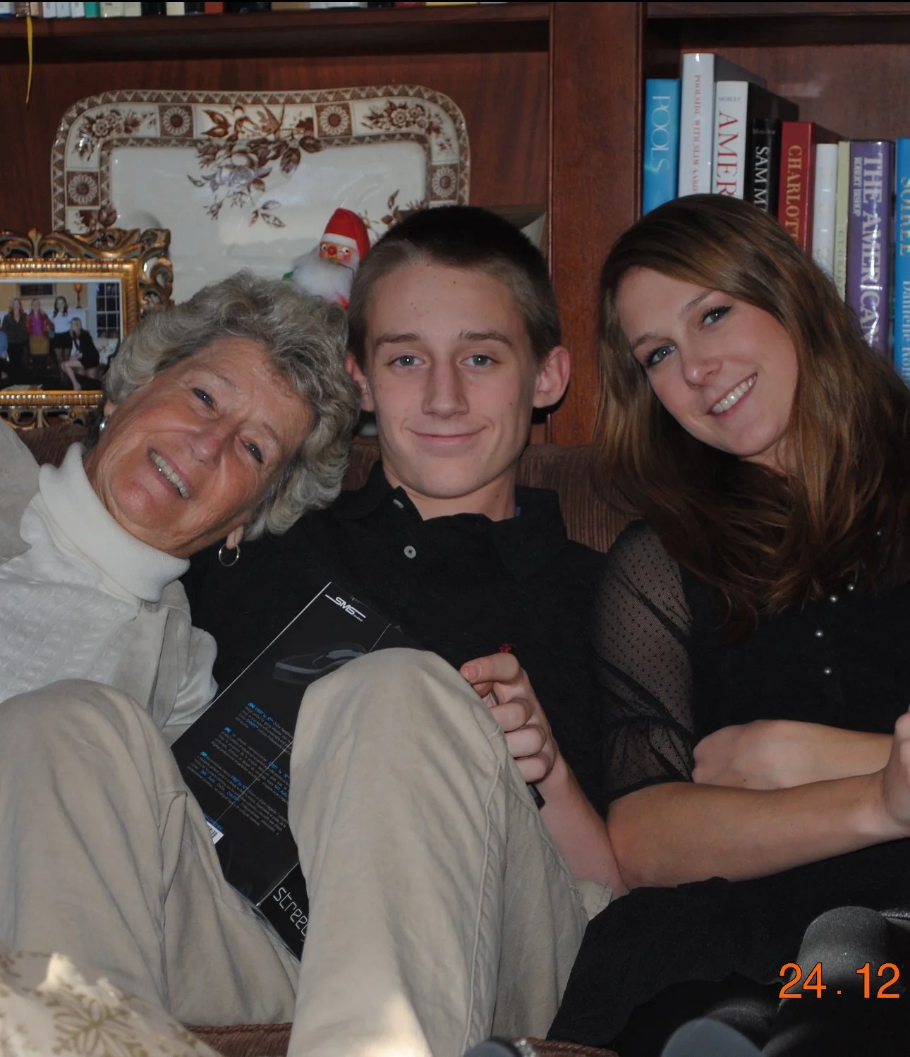  My nephew Jacob and my daughter Rebecca with my mom 