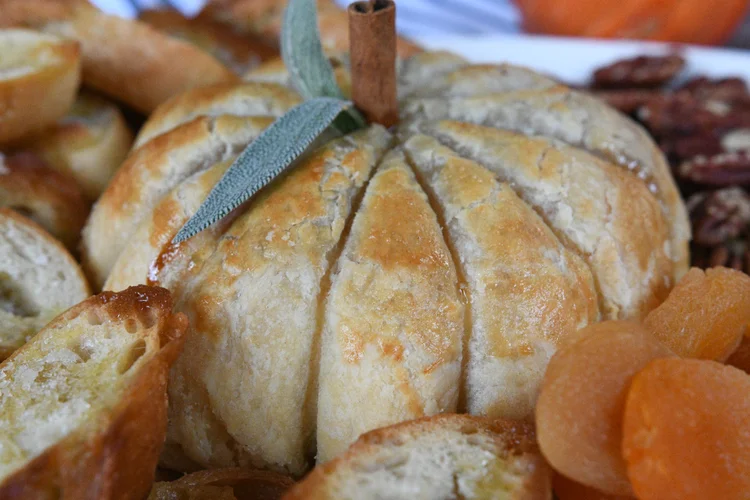 Pumpkin Shaped Baked Brie The Perfect Thanksgiving Appetizer — Crazy