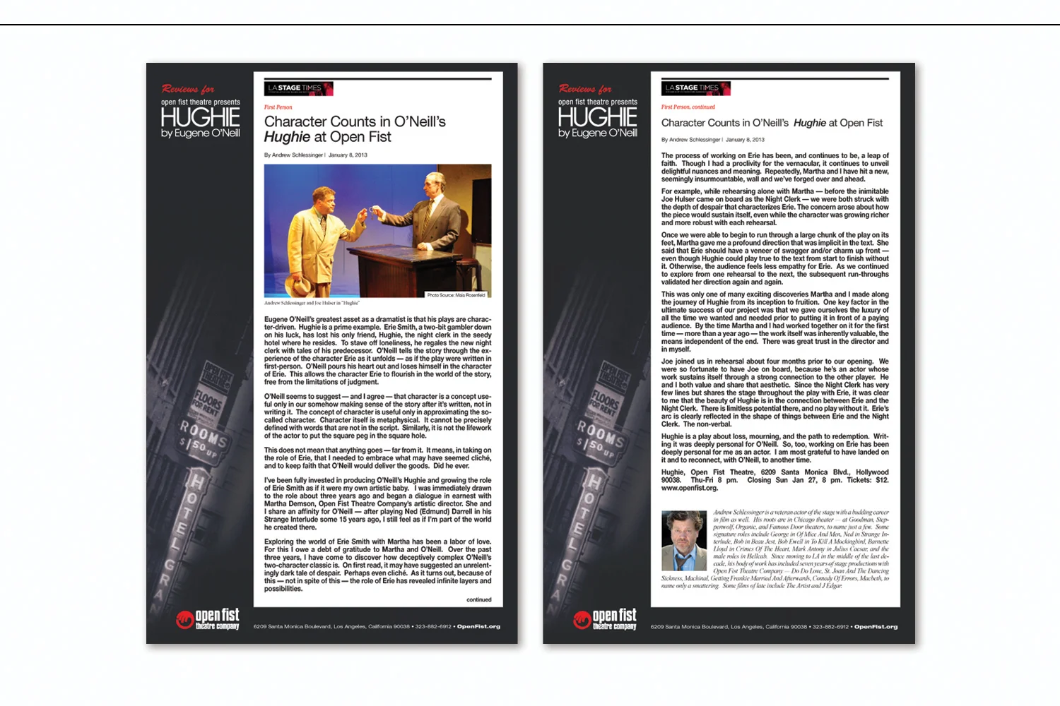 Lobby Posters, promoting current theater production