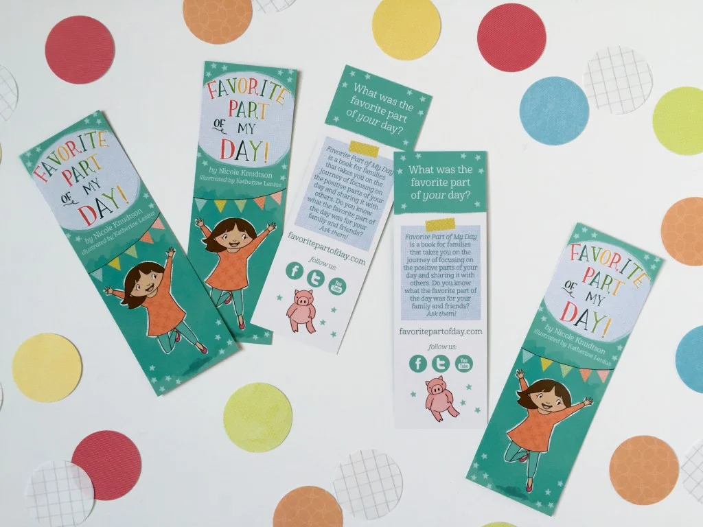 Promotional bookmarks for our book!