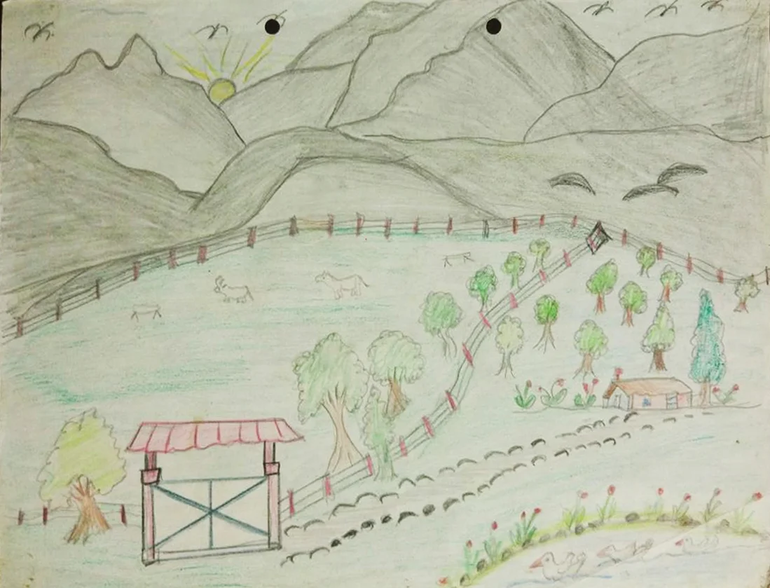 Dibujo de Marita Oliverio, la abuela de Andrés Murillo.