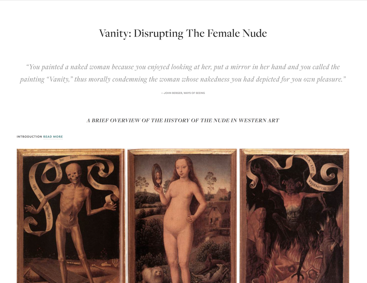 Vanity: Disrupting the Female Nude