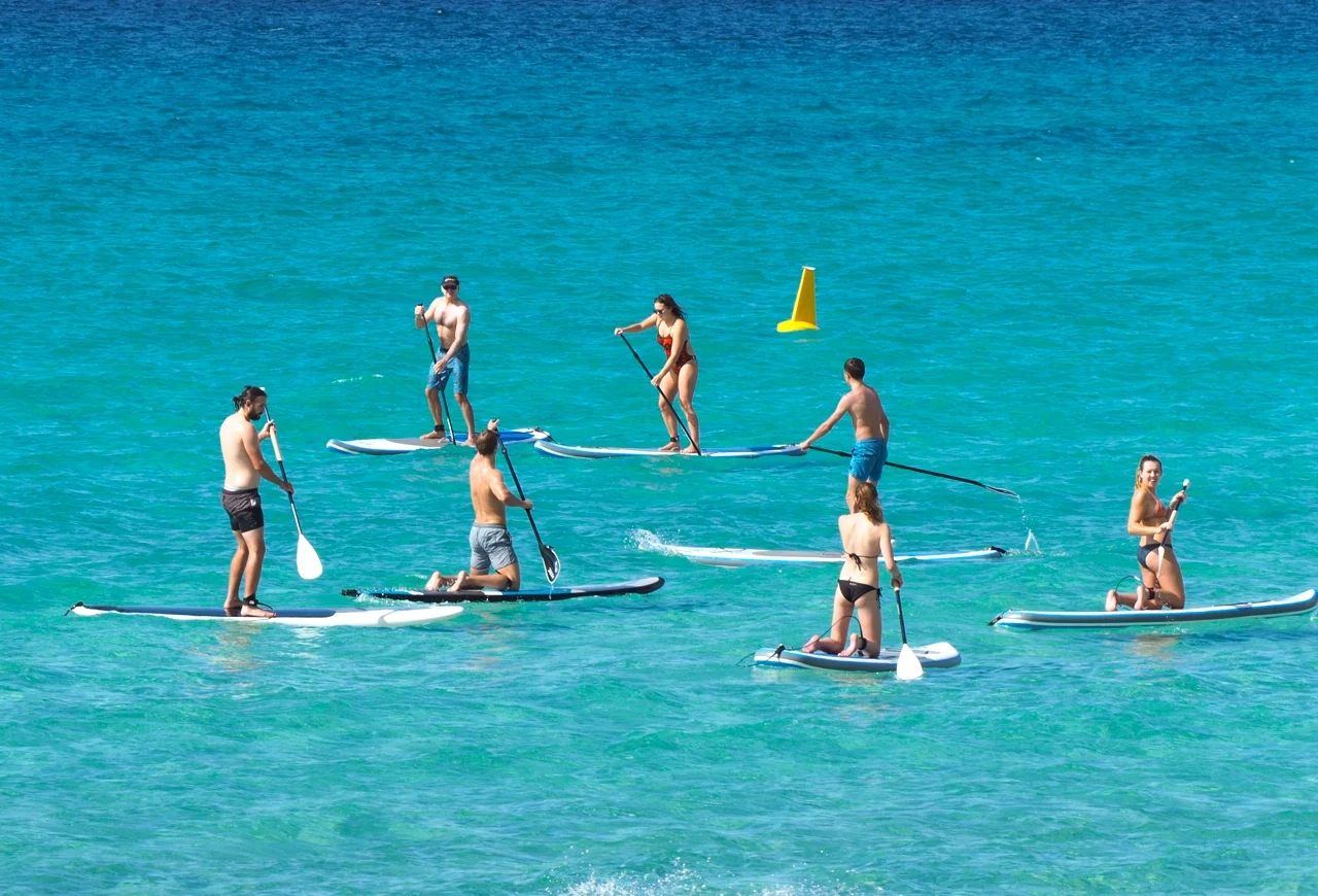 SUP Group lessons. Learn off us and laugh as a group.