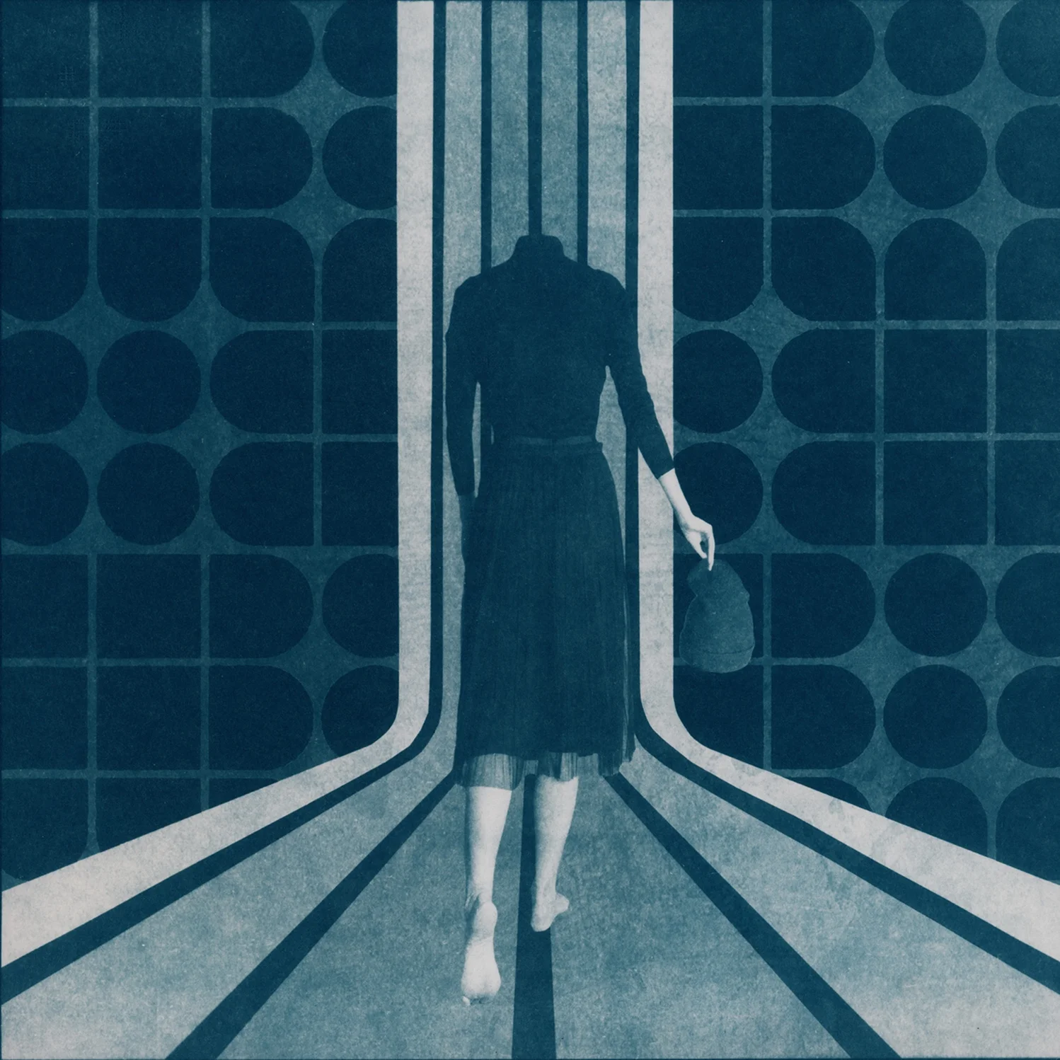 Track 11: Invisible Moment, Digital collage & Cyanotype on archival watercolor paper, 8"x"8, 2019