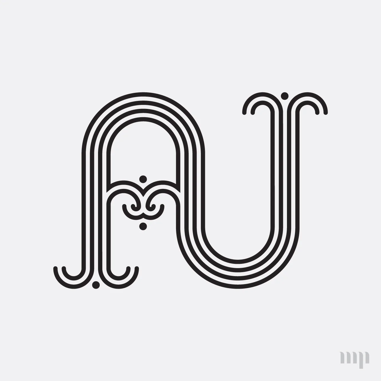AU monogram print