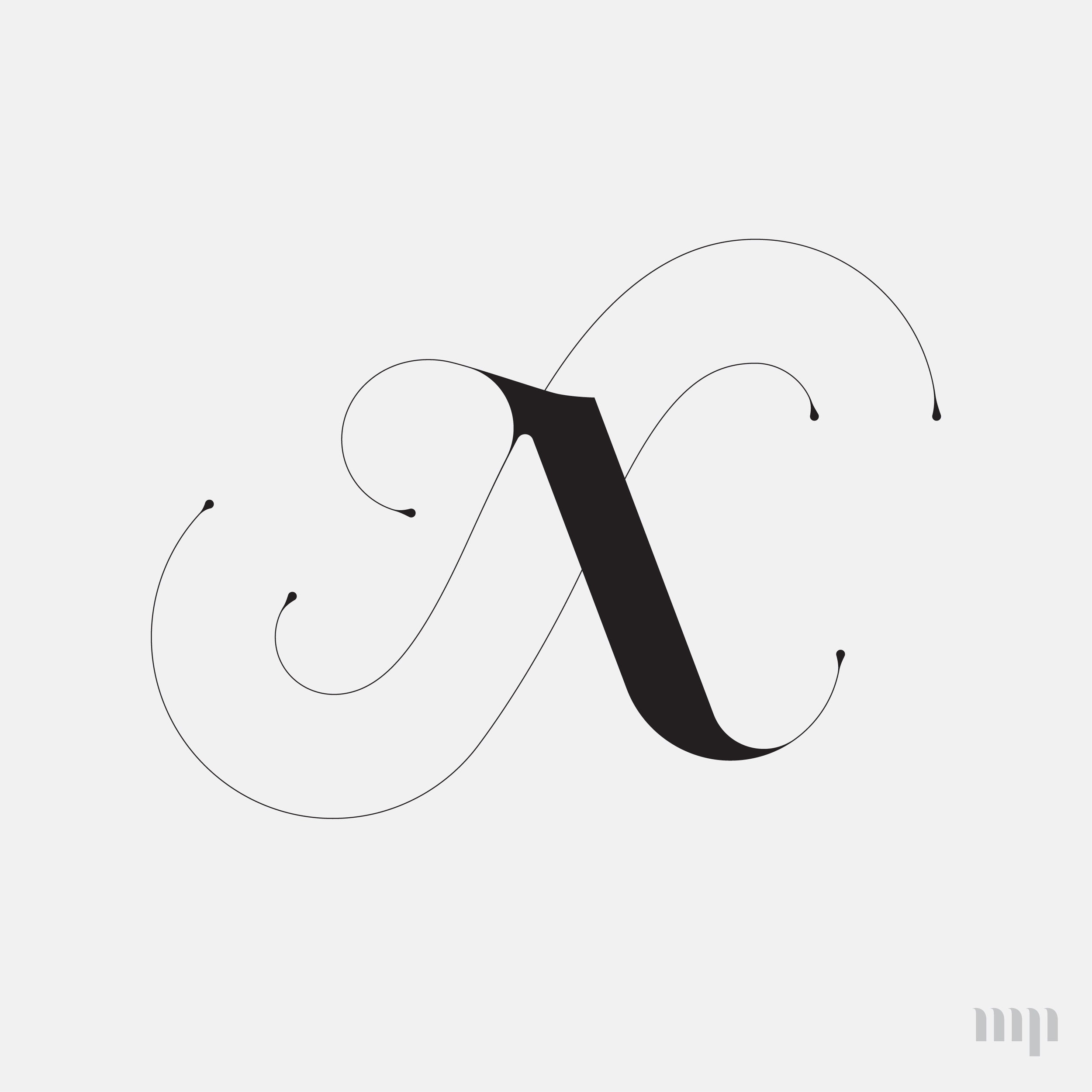 AX monogram print