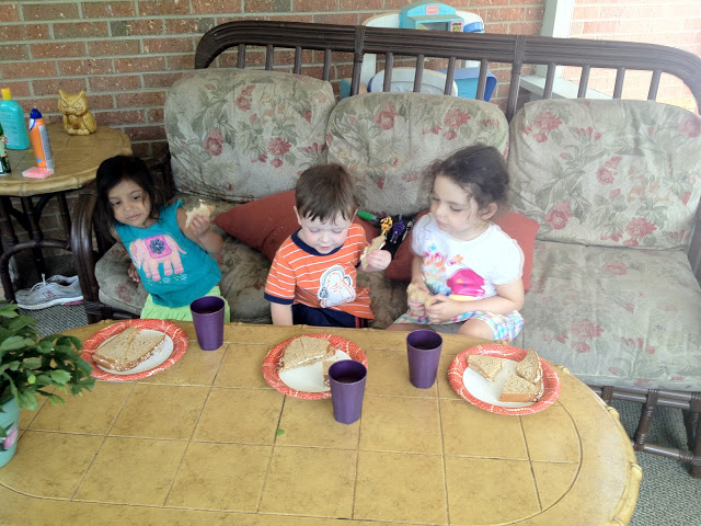 Picnic lunch on the porch-Peanut Butter and Fluff