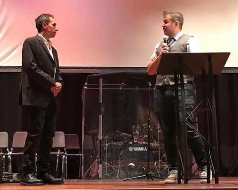 Pastor Dan Administering the Ordination Vows to Pastor Scott