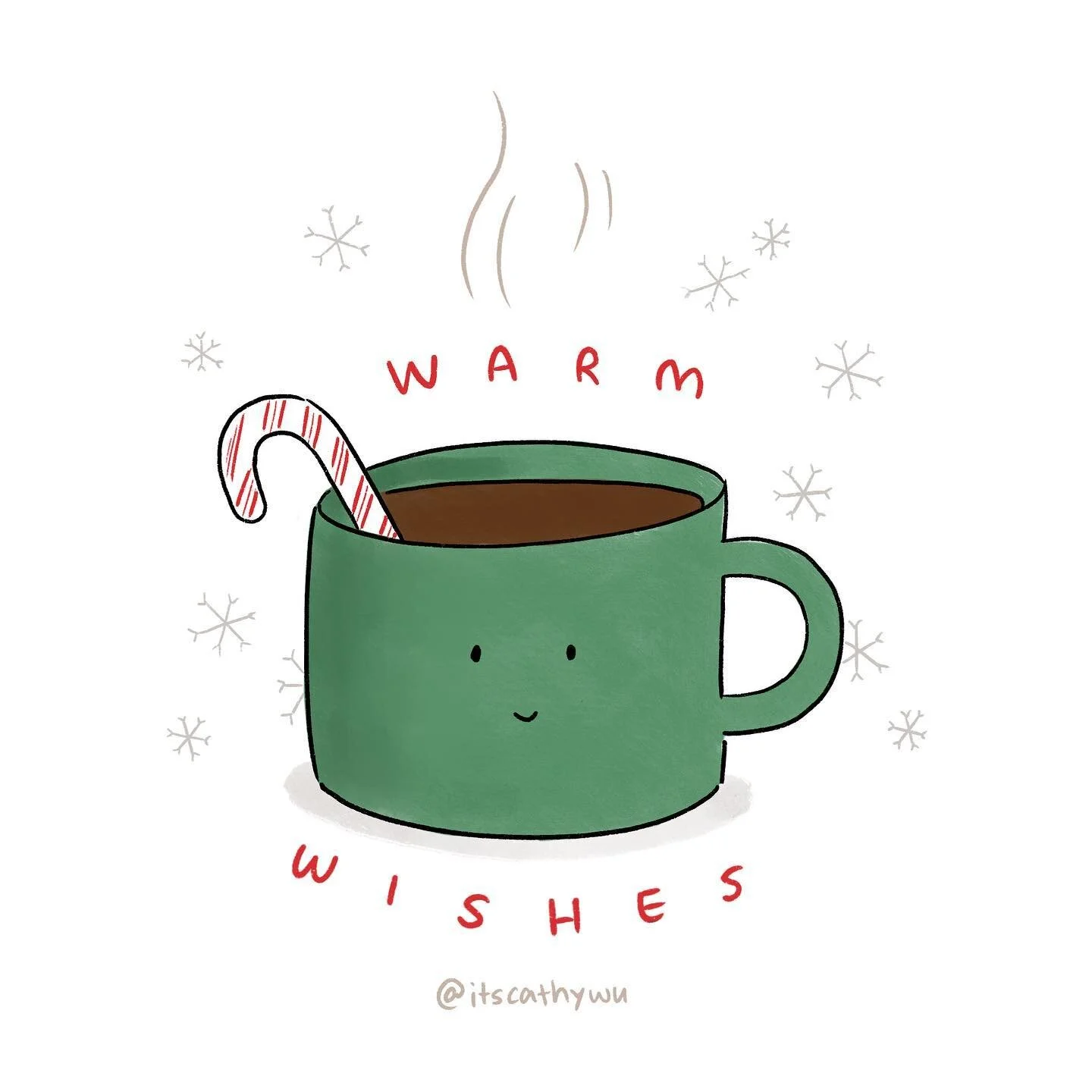 I wish to be warm this winter season😌 New holiday card now up on Etsy!