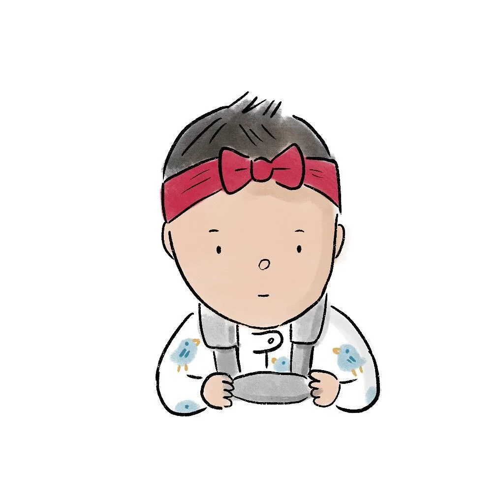 Watching in the car rearview mirror, powerless, as Poppy struggles with her headband