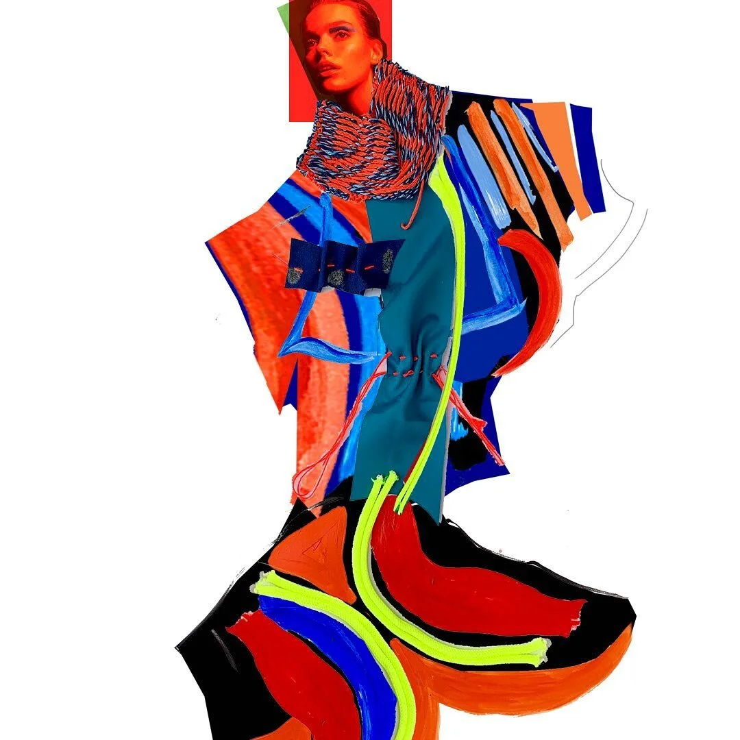 Collage illustration of Look 1 from Color Moves
🔴🟠🔵🟢🟡