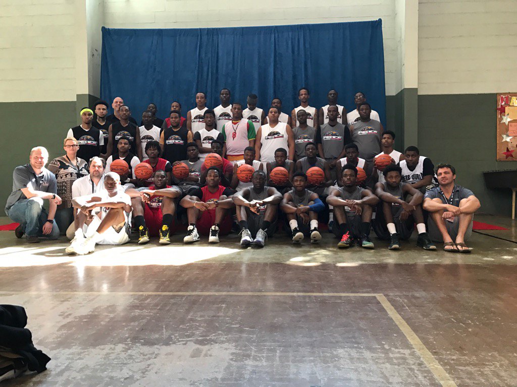 Peace Games participants pose before engaging in a community discussion with NBA leaders