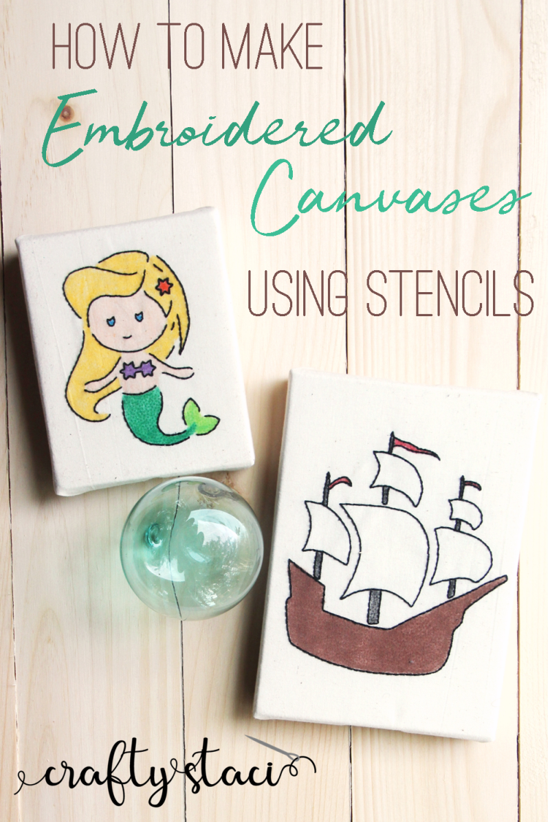 Embroidered Canvas Using Stencils — Crafty Staci