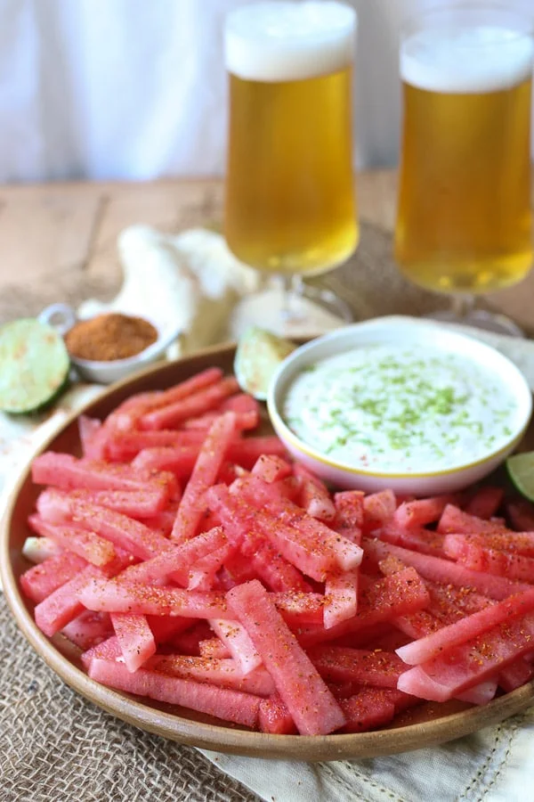 Watermelon Fries with Coconut Lime Dip from Abbeys Kitchen