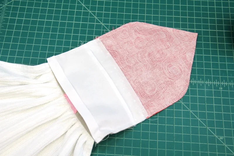 Back of Santa's head sewn on