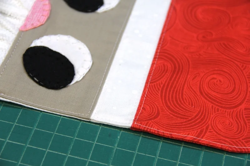 Topstitching on Santa towel