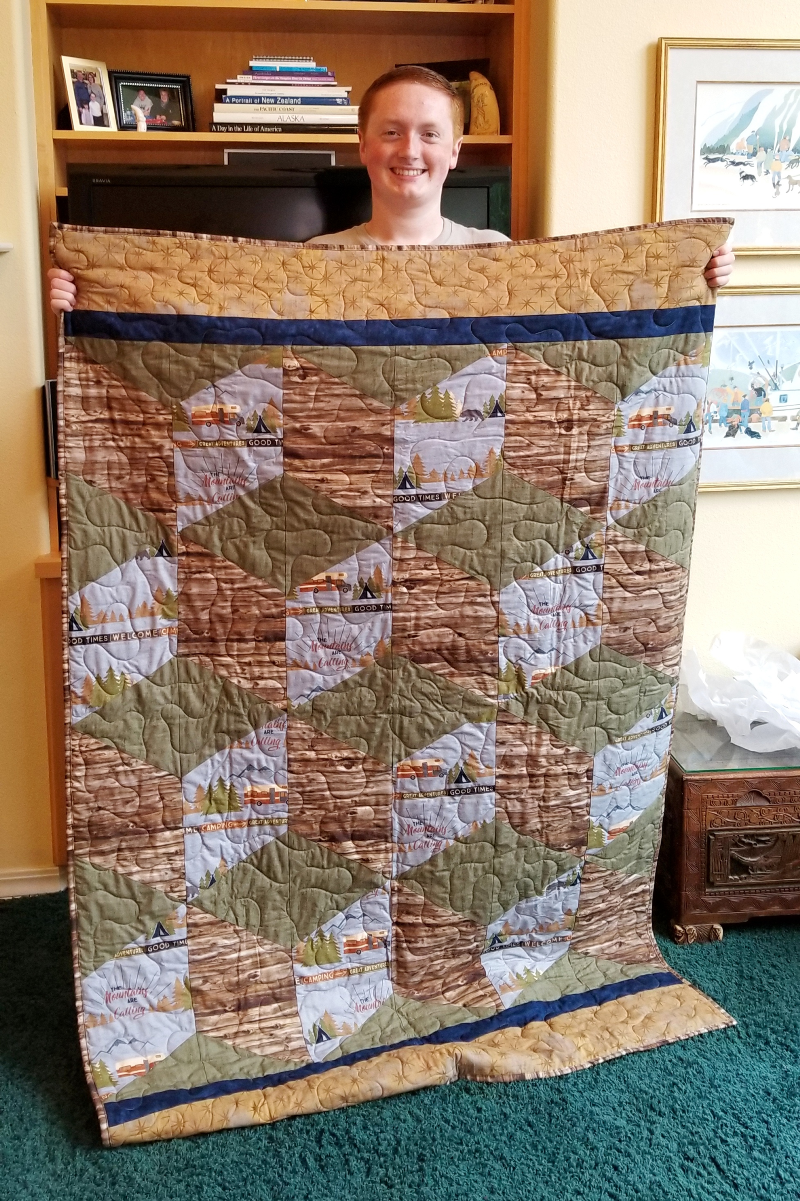 Colton with Big Block Tumble Quilt