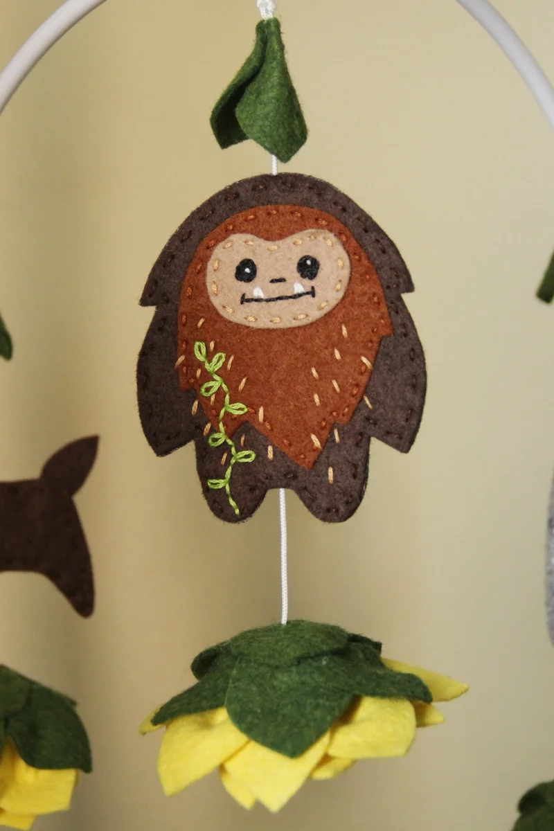 Sasquatch on crib mobile from Crafty Staci