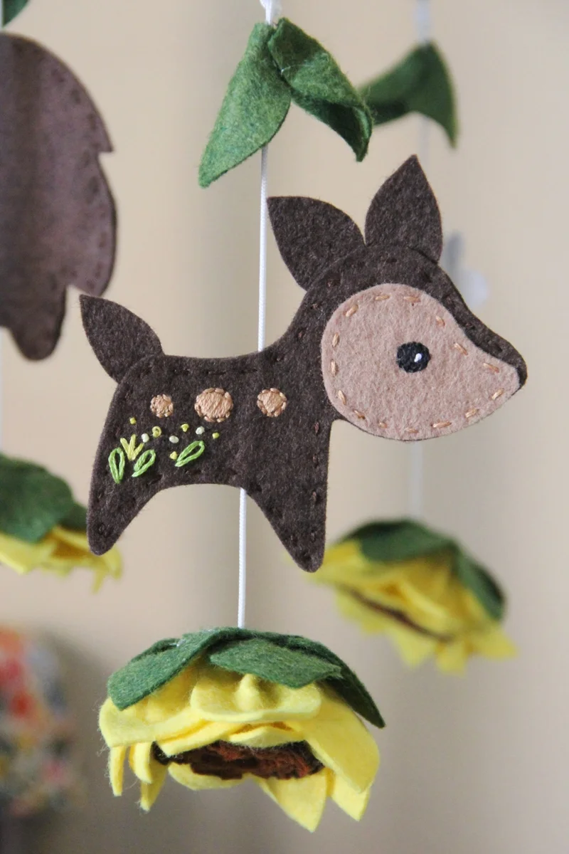 Deer on crib mobile from Crafty Staci