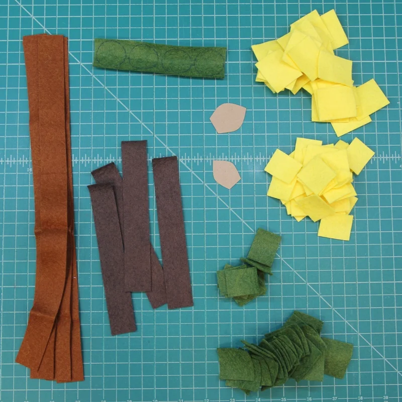 Supplies for felt sunflower